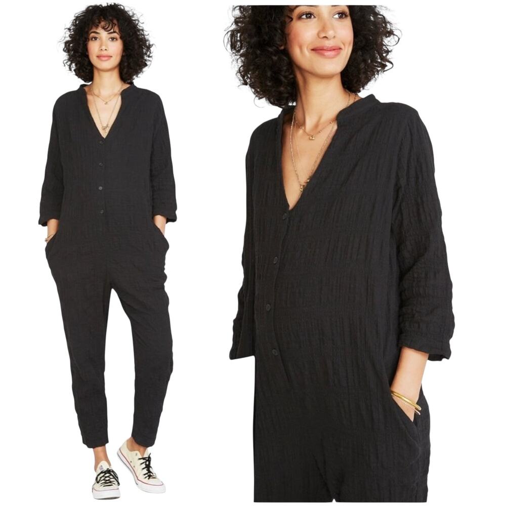 Hatch Maternity Taylor Button Front Crop Jumpsuit… - image 2